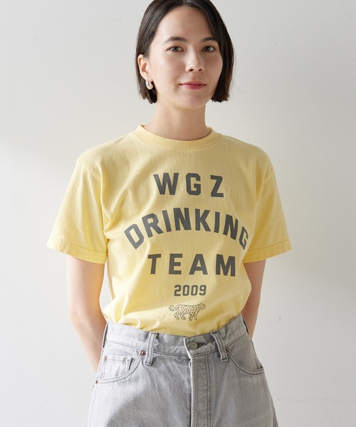 Whim Gazette(ウィムガゼット)の「DRINKING TEE(Tシャツ/カットソー・レディース・イエロー/ライトグレー系・FREE)」の3枚目の写真