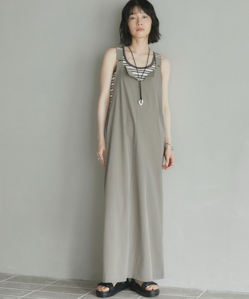 Doux archives（ドゥアルシーヴ）の「テレコタンクトップ（タンクトップ・レディース・ブラウン/グリーン/ブラック/オフホワイト・FREE）」の17枚目の写真