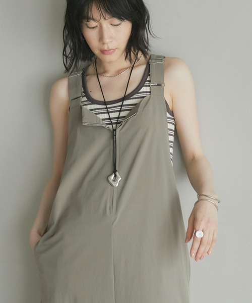 Doux archives（ドゥアルシーヴ）の「テレコタンクトップ（タンクトップ・レディース・ブラウン/グリーン/ブラック/オフホワイト・FREE）」の14枚目の写真