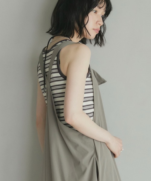 Doux archives（ドゥアルシーヴ）の「テレコタンクトップ（タンクトップ・レディース・ブラウン/グリーン/ブラック/オフホワイト・FREE）」の15枚目の写真