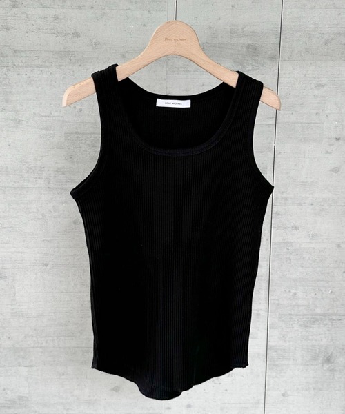 Doux archives（ドゥアルシーヴ）の「テレコタンクトップ（タンクトップ・レディース・ブラウン/グリーン/ブラック/オフホワイト・FREE）」の10枚目の写真