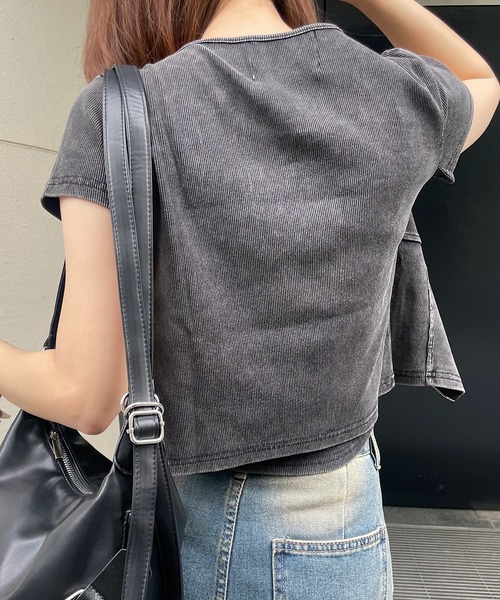 ROGER AND RAW（ロジャーアンドロウ）の「[2点セット]キャミソール＆フロントジップTシャツセット（アンサンブル・レディース・ホワイト/ブラック/グレー・FREE）」の7枚目の写真