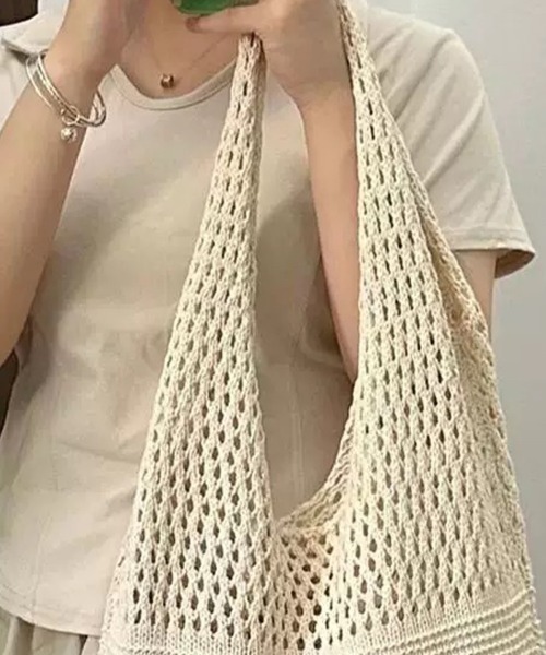 編みニット トートバッグ ショルダーバッグ 4062205 編みニット トートバッグ ショルダーバッグ 4062205 (トート