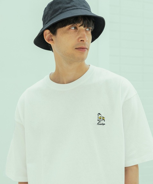 LAKOLE(ラコレ)の「オバケ刺繍半袖T / 450910(Tシャツ/カットソー・メンズ・レッド/ホワイト/イエロー/ブラック・MEDIUM/LARGE)」の2枚目の写真