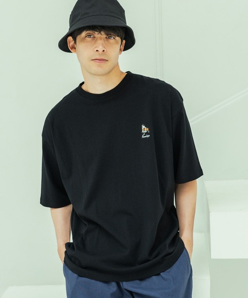 LAKOLE(ラコレ)の「オバケ刺繍半袖T / 450910(Tシャツ/カットソー・メンズ・レッド/ホワイト/イエロー/ブラック・MEDIUM/LARGE)」の3枚目の写真