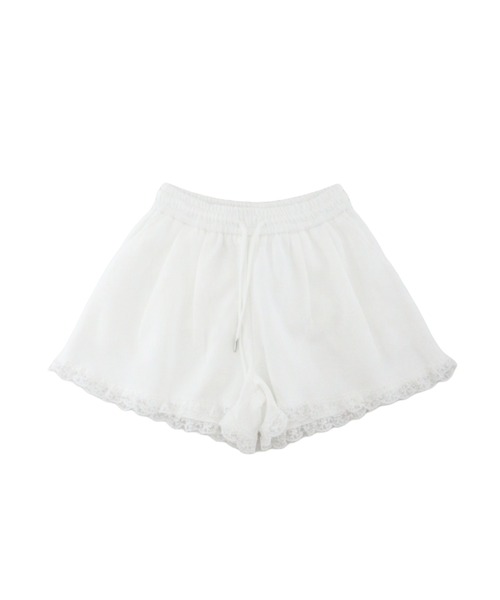 JilLA(ジルア)の「Frill Sweat Short Pnats / フリルスウェットショートパンツ(スウェットパンツ・レディース・ブラック/グレー/ホワイト・FREE)」の1枚目の写真