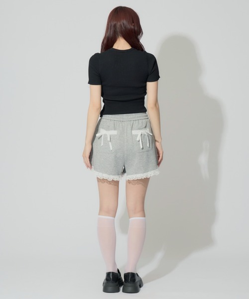 JilLA(ジルア)の「Frill Sweat Short Pnats / フリルスウェットショートパンツ(スウェットパンツ・レディース・ブラック/グレー/ホワイト・FREE)」の6枚目の写真