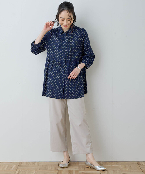 DECOY SINCE 1981（デコイシンスイチキュウハチイチ）の「【UVカット】プリントブラウス（シャツ/ブラウス・レディース・ネイビー/グリーン・9号/11号/13号/15号/17号/7号）」の11枚目の写真