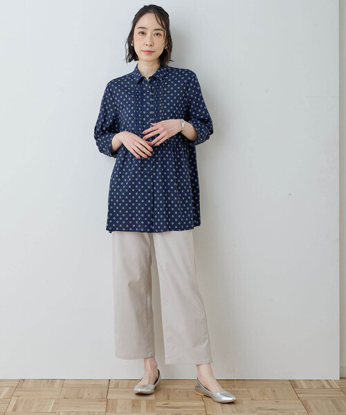 DECOY SINCE 1981（デコイシンスイチキュウハチイチ）の「【UVカット】プリントブラウス（シャツ/ブラウス・レディース・ネイビー/グリーン・9号/11号/13号/15号/17号/7号）」の12枚目の写真