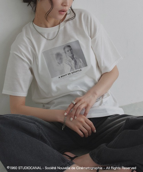 ECLAM(クラム)の「ジャン=リュック・ゴダール映画作品/勝手にしやがれ/プリントTシャツ(Tシャツ/カットソー・レディース・A/B・M)」の1枚目の写真