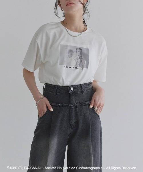 ECLAM(クラム)の「ジャン=リュック・ゴダール映画作品/勝手にしやがれ/プリントTシャツ(Tシャツ/カットソー・レディース・A/B・M)」の14枚目の写真