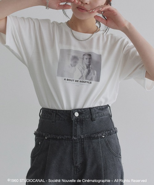 ECLAM(クラム)の「ジャン=リュック・ゴダール映画作品/勝手にしやがれ/プリントTシャツ(Tシャツ/カットソー・レディース・A/B・M)」の15枚目の写真