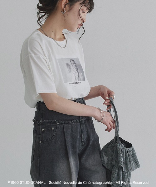 ECLAM(クラム)の「ジャン=リュック・ゴダール映画作品/勝手にしやがれ/プリントTシャツ(Tシャツ/カットソー・レディース・A/B・M)」の16枚目の写真
