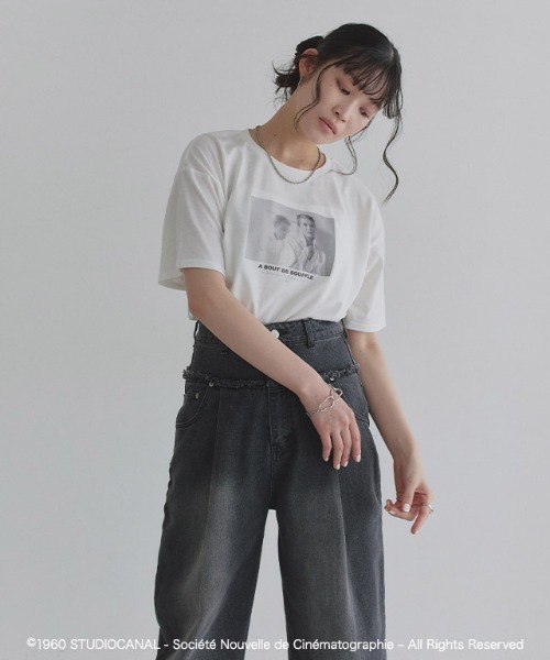 ECLAM(クラム)の「ジャン=リュック・ゴダール映画作品/勝手にしやがれ/プリントTシャツ(Tシャツ/カットソー・レディース・A/B・M)」の18枚目の写真