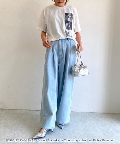 ECLAM(クラム)の「ジャン=リュック・ゴダール映画作品/勝手にしやがれ/プリントTシャツ(Tシャツ/カットソー・レディース・A/B・M)」の9枚目の写真