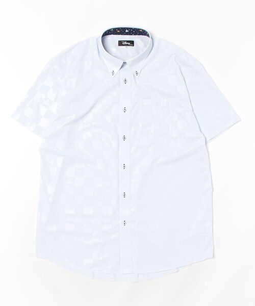 TOKYO SHIRTS(トウキョウシャツ)の「【Disney ディズニー】形態安定ノーアイロン ボタンダウン 半袖ビジネスワイシャツ(大きいサイズ)(ビジネスシャツ・メンズ・ライトブルー・首回り45cm/首回り47cm)」の6枚目の写真