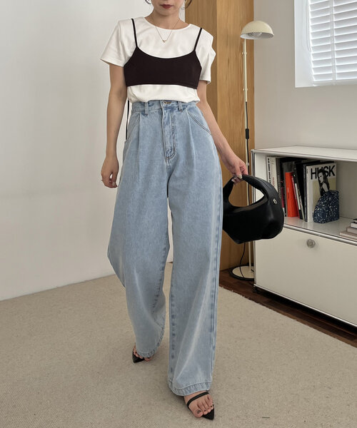 CAPRICIEUX LE'MAGE（カプリシューレマージュ）の「【着回し力抜群！】ビスチェSETアシメTシャツ（Tシャツ/カットソー・レディース・シルバー/ホワイト・FREE）」の9枚目の写真