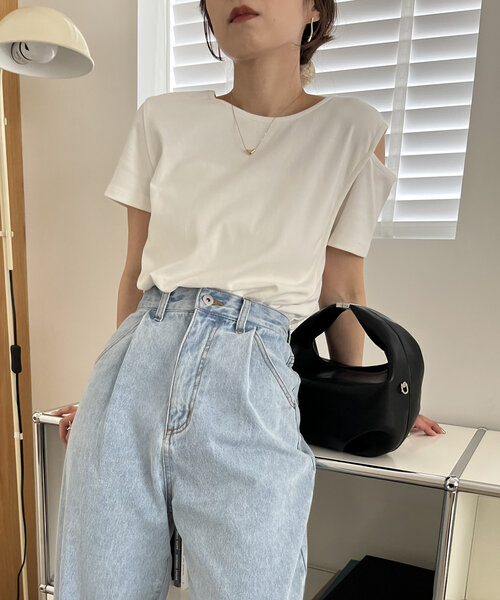 CAPRICIEUX LE'MAGE（カプリシューレマージュ）の「【着回し力抜群！】ビスチェSETアシメTシャツ（Tシャツ/カットソー・レディース・シルバー/ホワイト・FREE）」の10枚目の写真