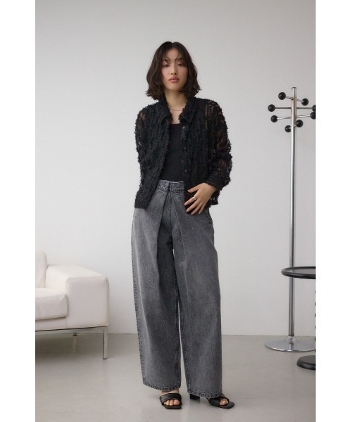 AZUL by moussy(アズールバイマウジー)の「シアーチュールフリンジシャツ(シャツ/ブラウス・レディース・アイボリー/ブラック/ライトブルー・FREE)」の16枚目の写真