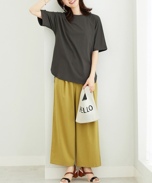 BELLUNA PLUS(ベルーナ)の「ひんやり!綿混裾ラウンドプルオーバー(Tシャツ/カットソー・レディース・チャコール/ターコイズブルー・MEDIUM/LARGE/X-LARGE)」の7枚目の写真