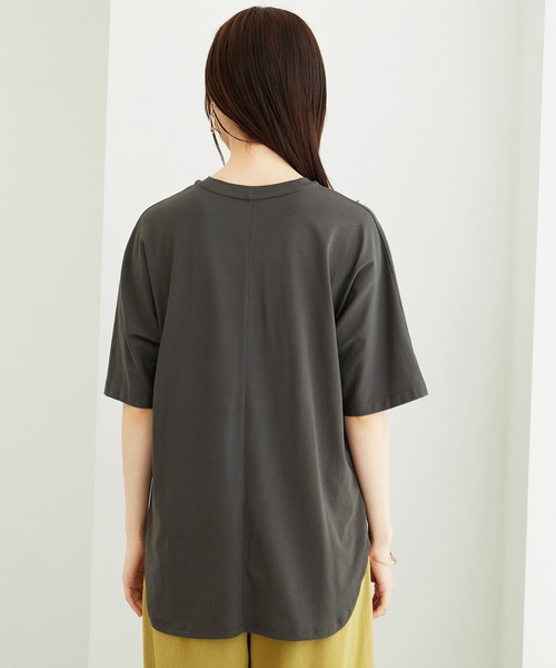BELLUNA PLUS(ベルーナ)の「ひんやり!綿混裾ラウンドプルオーバー(Tシャツ/カットソー・レディース・チャコール/ターコイズブルー・MEDIUM/LARGE/X-LARGE)」の12枚目の写真