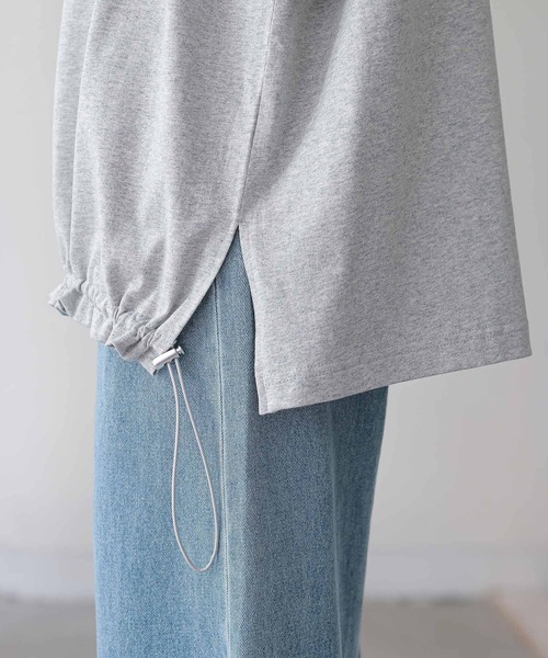 n'OrLABEL(ノアールレーベル)の「【汗じみ防止】ドロストカットソー(Tシャツ/カットソー・レディース・杢グレー/グリーン/オフホワイト・FREE)」の16枚目の写真
