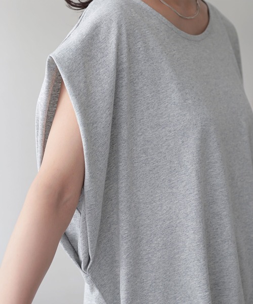 n'OrLABEL(ノアールレーベル)の「【汗じみ防止】ドロストカットソー(Tシャツ/カットソー・レディース・杢グレー/グリーン/オフホワイト・FREE)」の17枚目の写真