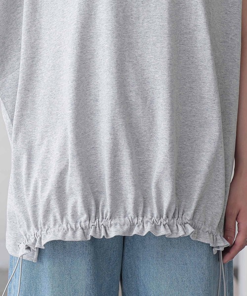 n'OrLABEL(ノアールレーベル)の「【汗じみ防止】ドロストカットソー(Tシャツ/カットソー・レディース・杢グレー/グリーン/オフホワイト・FREE)」の18枚目の写真