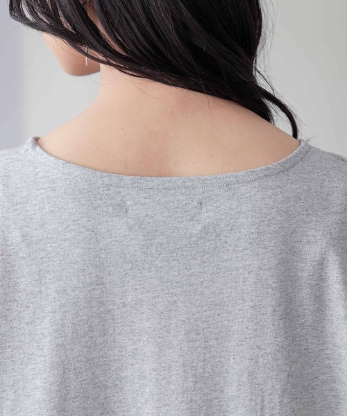 n'OrLABEL(ノアールレーベル)の「【汗じみ防止】ドロストカットソー(Tシャツ/カットソー・レディース・杢グレー/グリーン/オフホワイト・FREE)」の21枚目の写真
