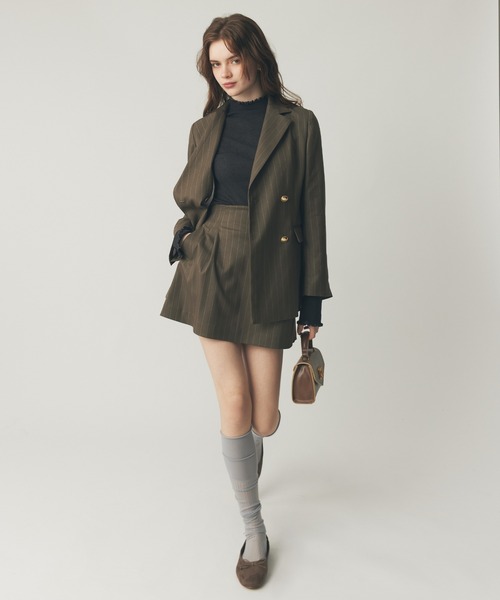 DEICY（デイシー）の「シルクブレンドハイネックリブニット（ニット/セーター・レディース・チャコールグレー/オフホワイト/ライトグレー・FREE）」の4枚目の写真