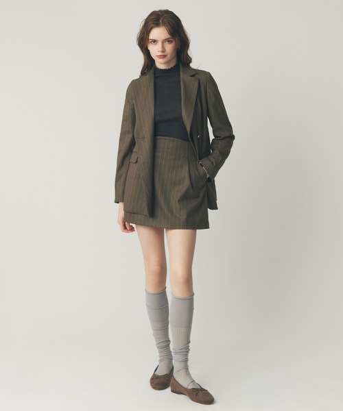 DEICY（デイシー）の「シルクブレンドハイネックリブニット（ニット/セーター・レディース・チャコールグレー/オフホワイト/ライトグレー・FREE）」の5枚目の写真