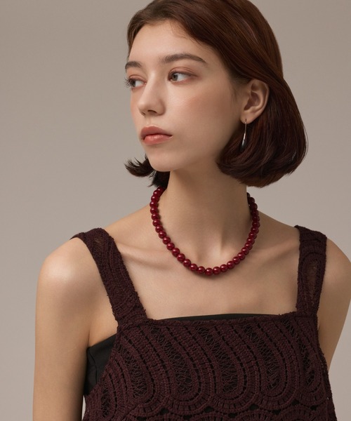 GRACE CONTINENTAL（グレースコンチネンタル）の「クロシェレースキャミ（キャミソール・レディース・ブラウン/キナリ・38/36）」の3枚目の写真