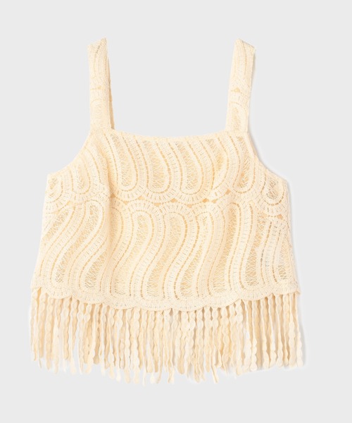 GRACE CONTINENTAL（グレースコンチネンタル）の「クロシェレースキャミ（キャミソール・レディース・ブラウン/キナリ・38/36）」の19枚目の写真