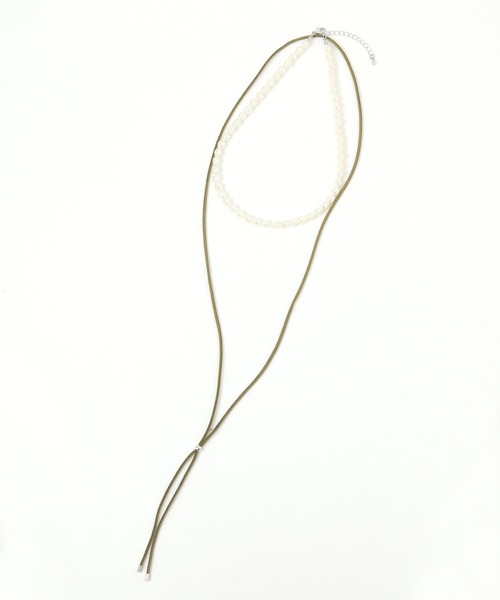 GLOBAL WORK（グローバルワーク）の「フェイクスエードY字二連ネックレス/495432（ネックレス・レディース・カーキ/ブラック/ダークブラウン/ベージュ・FREE）」の4枚目の写真