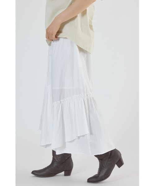 RODEO CROWNS WIDE BOWL（ロデオクラウンズワイドボウル）の「アシンメトリーギャザースカート（スカート・レディース・ブラック/カーキ/オフホワイト・FREE）」の13枚目の写真