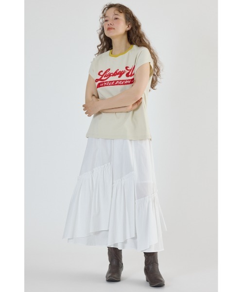 RODEO CROWNS WIDE BOWL（ロデオクラウンズワイドボウル）の「アシンメトリーギャザースカート（スカート・レディース・ブラック/カーキ/オフホワイト・FREE）」の11枚目の写真