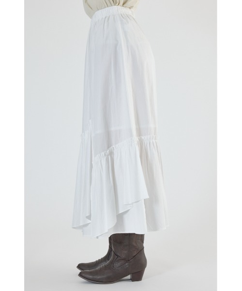 RODEO CROWNS WIDE BOWL（ロデオクラウンズワイドボウル）の「アシンメトリーギャザースカート（スカート・レディース・ブラック/カーキ/オフホワイト・FREE）」の7枚目の写真