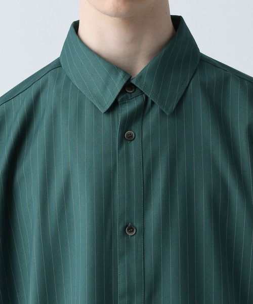 HARE(ハレ)の「ドローコードストライプシャツ(HARE)(シャツ/ブラウス・メンズ・ホワイト/グリーン/ブラック/グレー・FREE)」の22枚目の写真