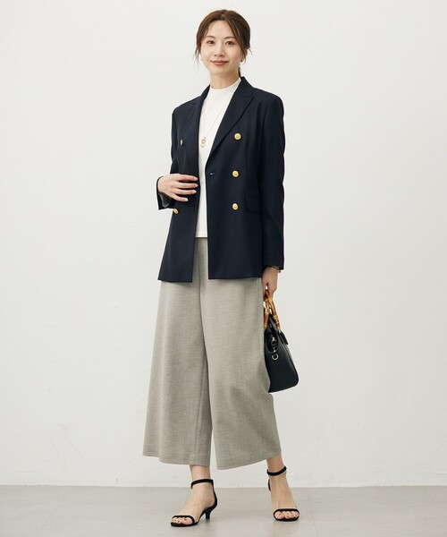 J.PRESS（ジェイプレス）の「Shineシャンブレーツイル クロップド パンツ（その他パンツ・レディース・ネイビー系/ライトグレー系・T17/T15/T13）」の7枚目の写真