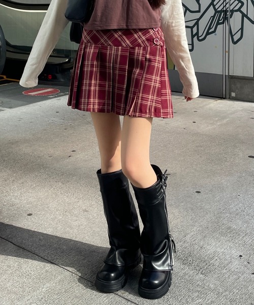 repipi armario（レピピ アルマリオ）の「チェックスソプリーツスカート（スカート・キッズ・エンジ/ベージュ/ブラック/ブラック系その他/グリーン・LARGE/MEDIUM/SMALL）」の5枚目の写真