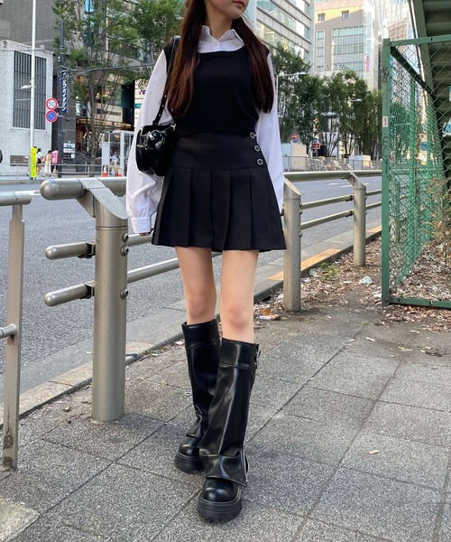 repipi armario（レピピ アルマリオ）の「チェックスソプリーツスカート（スカート・キッズ・エンジ/ベージュ/ブラック/ブラック系その他/グリーン・LARGE/MEDIUM/SMALL）」の7枚目の写真