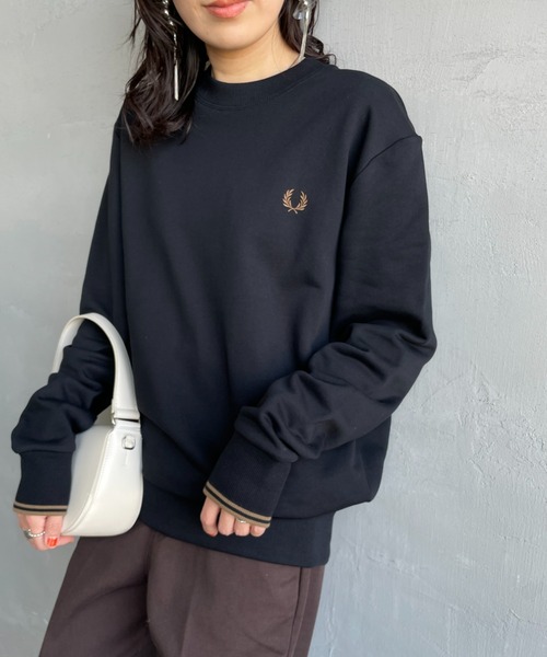 FRED PERRY/フレッドペリー] ワンポイントロゴ刺繍 クルーネック
