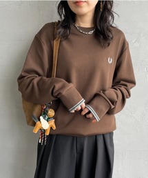 [FRED PERRY/フレッドペリー] ワンポイントロゴ刺繍 クルーネックスウェット M7535