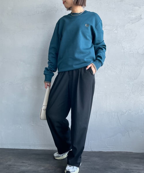 FRED PERRY/フレッドペリー] ワンポイントロゴ刺繍 クルーネック