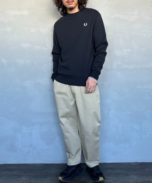 FRED PERRY/フレッドペリー] ワンポイントロゴ刺繍 クルーネック