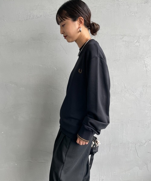 FRED PERRY/フレッドペリー] ワンポイントロゴ刺繍 クルーネック