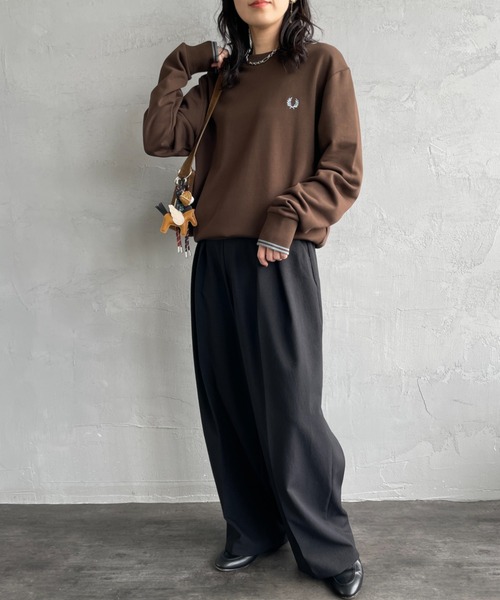 FRED PERRY/フレッドペリー] ワンポイントロゴ刺繍 クルーネック