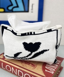 ARCADE（アーケード）の「レトロジャガードニットティッシュケース（インテリア雑貨）」