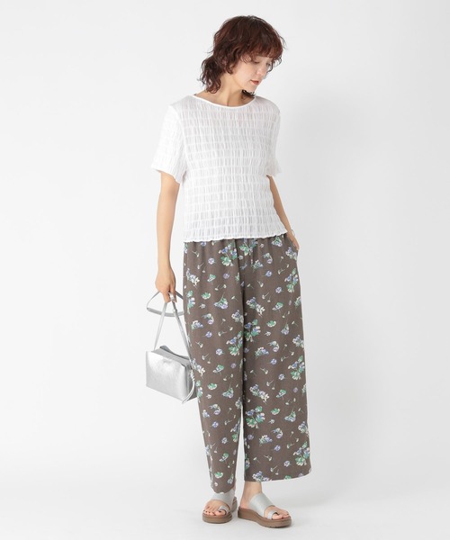 studio CLIP（スタディオクリップ）の「ボートネックシャーリングTブラウス（シャツ/ブラウス・レディース・ブラウン/ライトグリーン/オフホワイト/ブラック・FREE）」の7枚目の写真