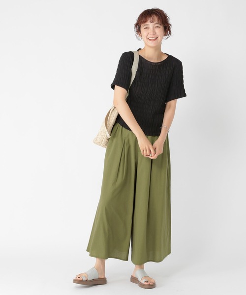 studio CLIP（スタディオクリップ）の「ボートネックシャーリングTブラウス（シャツ/ブラウス・レディース・ブラウン/ライトグリーン/オフホワイト/ブラック・FREE）」の13枚目の写真